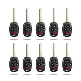 Lots of 10 Extra-Partss Remote Car Key Fob Replacement for Honda N5F-S0084A fits 2006 2007 2008 2009 2010 2011 Civic EX SI