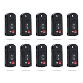 Lots of 10 Remote Car Key Fob Replacement for 2010 2011 2012 2013 Mazda 3 6 BGBX1T478SKE125-01 662F-SKE12501 4 Button