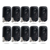 Lots of 10 Smart Car Key Fob Replacement for Lexus RX350 RX450H GX460 CT200H fits 2010 2011 2012 2013 2014 2015 Proximity 4 Button Remote HYQ14ACX 271451-5290