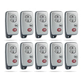 Lots of 10 Smart Car Key Fob Replacement for Toyota Camry Corolla Avalon Smart Remote HYQ14AAB 0140