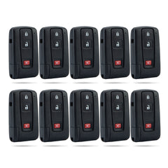 Lots of 10 Smart Car Key Fob Replacement for Toyota Prius (Silver Logo Only) fits 2004 2005 2006 2007 2008 2009 Proximity 3 Button Remote MOZB31EG 4D-70E Chip