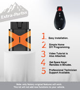 Extra-Partss Key Programmer and Remote Fob Replacement for Dodge IYZ-C01C or M3N5WY783X fit Grand Caravan 2008 2009 2010 2011 2012 2013 2014 2015 2016