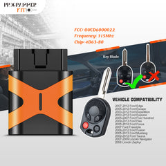 Extra-Partss OBD DIY Programmer and Remote Replacement for Ford OUCD6000022 164-R7040 fits Fusion 2006 2007 2008 2009 2010 2011 2012