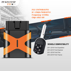 Extra-Partss OBD Tool and Programmable Remote Car Key Fob Replacement for Ford CWTWB1U793 164-R8056 fits Taurus 2012 2013 2014 2015