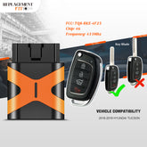 Extra-Partss OBD Programmer Tool and Remote Car Key Fob Replacement for Hyundai TQ8-RKE-4F25 fits Tucson 2016 2017 2018 2019 W/ Middle Groove Blade