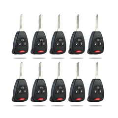 Lots of 10 Extra-Partss Keyless Remote Start Car Key Fob Replacement for Compass Patriot Wrangler 4 Button Remote OHT692427AA 04589621AA