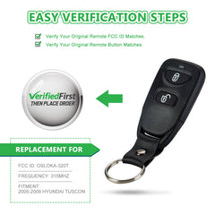 KeyCollection Remote Car Key Fob Replacement for Hyundai OSLOKA-320T fits 2005 2006 2007 2008 2009 Tucson