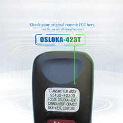 Extra-Partss Remote Car Key Fob Replacement for Hyundai OSLOKA-423T fits 2016 2017 2018 2019 2020 Elantra SE SEL