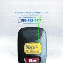 KeyCollection Remote Car Key Fob Replacement for Hyundai TQ8RKE-4F14 fits 2014 2015 2016 2017 Accent