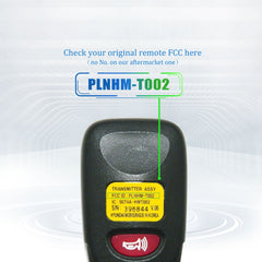 Extra-Partss Remote Car Key Fob Replacement for Hyundai PLNHM-T002 fits 2006 2007 2008 2009 2010 2011 Accent