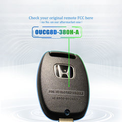 Extra-Partss Remote Car Key Fob Replacement for 2007 2008 2009 Honda Fit OUCG8D-380H-A