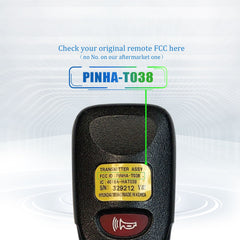 Lots of 5 Remote Car Key Fob Replacement for Hyundai PINHA-T038 fits 2007 2008 2009 2010 2011 2012 Santa Fe