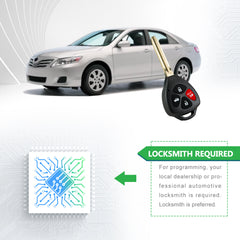 Lots of 5 Keyless Remote Car Key Fob Replacement for Toyota 2007-2010 Camry 4 Buttons HYQ12BBY 89070-06232