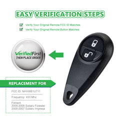 KeyCollection Remote Car Key Fob Replacement for Subaru NHVWB1U711 fits 2005 2006 2007 Impreza Forestor