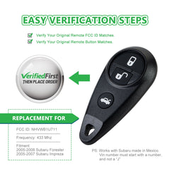 Lots of 5 Extra-Partss Remote Car Key Fob Replacement for Subaru NHVWB1U711 fits 2005 2006 2007 Impreza Forestor 4 Btn
