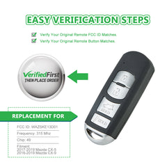 KeyCollection Remote Car Key Fob Replacement for WAZSKE13D01 fits 2017 2018 2019 Mazda CX-5 CX-9