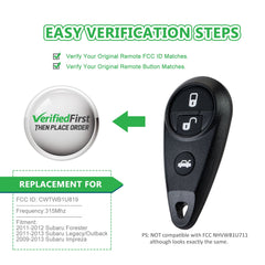 Lots of 10 Extra-Partss Remote Car Key Fob Replacement for Subaru CWTWB1U819 fits 2011 2012 2013 Legacy Outback