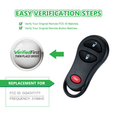 KeyCollection Remote Car Key Fob Replacement for Dodge GQ43VT17T fits 2002 2003 2004 2005 Ram 1500 2500 3500