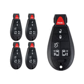 Lots of 5 Extra-Partss Remote Car Key Fob Replacement for Dodge IYZ-C01C or M3N5WY783X fits 2008 2009 2010 2011 2012 2013 2014 Grand Caravan 6 Button