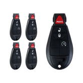 Lots of 5 Car Remote Fob Replacement for Dodge GQ4-53T fits 2013 2014 2015 2016 2017 Ram 1500 2500 3500 4 Button