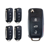 Lots of 5 Remote Car Key Fob Replacement for VW NBG010180T fits 2012 2013 2014 2015 2016 Golf Jetta Passat Beetle