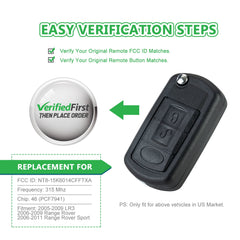 Lots of 5 Extra-Partss Remote Car Key Fob Replacement for Land Rover NT8-15K6014CFFTXA fits 2005 2006 2007 2008 2009 LR3