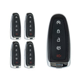 Lots of 5 Extra-Partss Smart Car Key Fob Replacement for Ford M3N5WY8609 fits 2013 2014 2015 2016 Escape Titanium 5 Button W/ High Security Blade