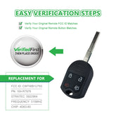 Lots of 10 Keyless Entry Remote Car Key Fob Replacement for Selected Ford 4 Buttons CWTWB1U793 164-R7976
