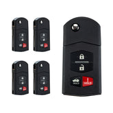 Lots of 5 Remote Car Key Fob Replacement for 2010 2011 2012 2013 Mazda 3 6 BGBX1T478SKE125-01 662F-SKE12501 4 Button