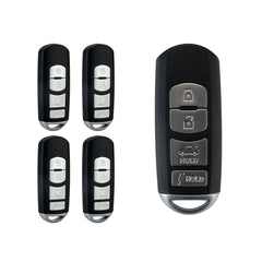 Lots of 5 Extra-Partss Remote Car Key Fob Replacement for WAZSKE13D01 fits 2014 2015 2016 2017 2018 Mazda 3 6