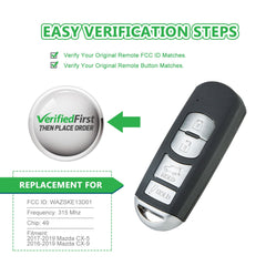 Lots of 10 Extra-Partss Remote Car Key Fob Replacement for WAZSKE13D01 fits 2017 2018 2019 Mazda CX-5 CX-9