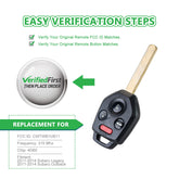 Lots of 5 Extra-Partss Remote Car Key Fob Replacement for Subaru CWTWB1U811 57497-AJ10A fits 2011 2012 2013 2014 Outback Legacy
