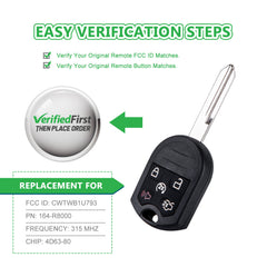 KeyCollection Remote Car Key Fob Replacement for CWTWB1U793 164-R8000 fits 2013 2014 2015 Ford Explorer