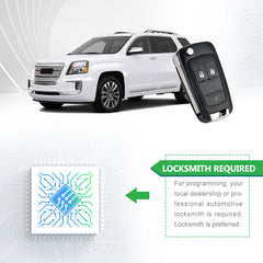 Extra-Partss Remote Car Key Fob Replacement for Chevy OHT01060512 3-btn fits 2010 2011 2012 2013 2014 2015 2016 2017 Equinox Terrain