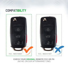 Lots of 10 KeyCollection Remote Car Key Fob Replacement for VW NBG735868T HLO 1J0 959 753 AM fits 2002 2003 2004 2005 Passat