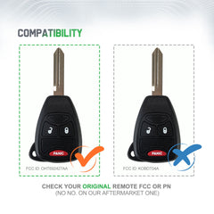 Remote Car Key Fob Replacement for Dodge OHT692427AA M3N5WY72XX fits 2004 2005 2006 2007 2008 Durango