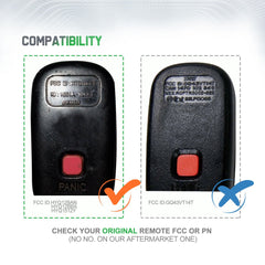 Lots of 5 Extra-Partss Car Remote Fob Replacement for Toyot-a HYQ12BAN, HYQ12BBX, HYQ1512Y fits 2001 2002 2003 Prius