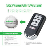 Lots of 5 Extra-Partss Remote Car Key Fob Replacement for Honda CWTWB1G0090 fits 2018 2019 2020 2021 2022 Accord