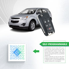 Lots of 5 Extra-Partss Remote Car Key Fob Replacement for Chevy OHT01060512 5-btn fits 2014 2015 2016 2017 2018 2019 Camaro Equinox Impala