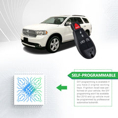 Lots of 5 Extra-Partss Remote Car Key Fob Replacement for Dodge IYZ-C01C or M3N5WY783X fits 2008 2009 2010 2011 2012 2013 Durango 5 Button