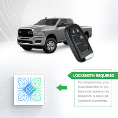 Lots of 5 Extra-Partss Remote Car Key Fob Replacement for Dodge GQ4-54T fits 2013 2014 2015 2016 2017 2018 2019 Ram 1500 2500 3500 4Btn