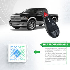 Lots of 10 Extra-Partss Keyless Remote Car Key Fob Replacement for Dodge IYZ-C01C or M3N5WY783X fits 2009 2010 2011 2012 Ram 1500 2500 3500 4 Button