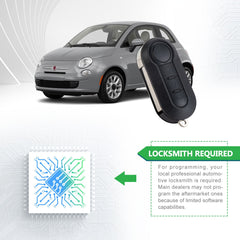 Lots of 5 Extra-Partss Remote Car Key Fob Replacement for LTQF12AM433TX fits Fiat 500L 2014 2015 2016 2017 2018