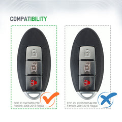 Lots of 5 Extra-Partss Remote Car Key Fob Replacement for Nissan CWTWBU729 1788D-FWB1U729 fits 2008 2009 2010 2011 2012 Rogue Versa Pathfinder