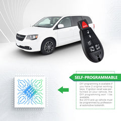 Lots of 5 Extra-Partss Remote Car Key Fob Replacement for Dodge IYZ-C01C or M3N5WY783X fits 2008 2009 2010 2011 2012 2013 2014 Grand Caravan 6 Button