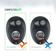 Lots of 10 Extra-Partss Remote Car Key Fob Replacement for Buick L2C0007T fits 2001 2002 2003 2004 Century Regal