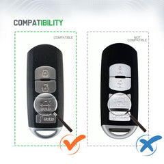 Lots of 5 Extra-Partss Remote Car Key Fob Replacement for WAZSKE13D01 fits 2014 2015 2016 2017 2018 Mazda 3 6