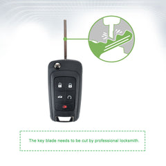 Lots of 5 Extra-Partss Remote Car Key Fob Replacement for Chevy OHT01060512 5-btn fits 2014 2015 2016 2017 2018 2019 Camaro Equinox Impala