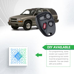 Lots of 5 Extra-Partss Car Remote Fob Replacement for Chevy KOBUT1BT 15732805 fits 1998 1999 2000 2001 Blazer 4 Button