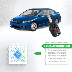 Lots of 10 Extra-Partss Remote Car Key Fob Replacement for Honda N5F-S0084A fits 2006 2007 2008 2009 2010 2011 Civic EX SI